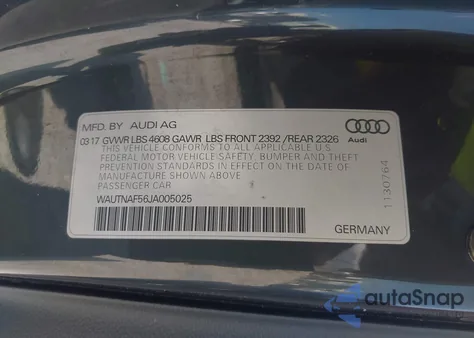 2018 Audi A5 Premium Plus S-Line z USA, uszkodzony, nr VIN WAUTNAF56JA005025